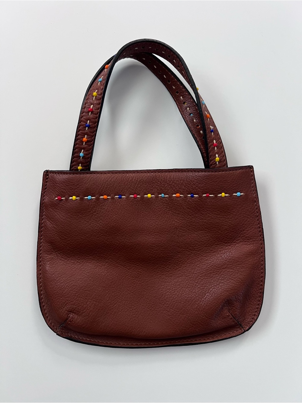 Vintage Fossil Brown Leather Mini Handbag